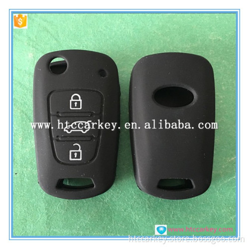 good quality 3 button silicone car key cover for hyundai